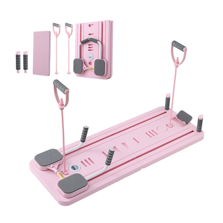 Everfit Pilates Board Foldable Reformer Multi Functional Exercise Trainer Pink Everfit Pilates Board Foldable Reformer Multi Functional Exercise Trainer Pink