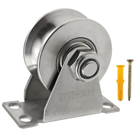 Groove Wheel Pulley Stainless Steel Pulley Block Super Silent Single Pulley Block for DIY Gym Equipment Groove Wheel Pulley Stainless Steel Pulley Block Super Silent Single Pulley Block for DIY Gym Equipment