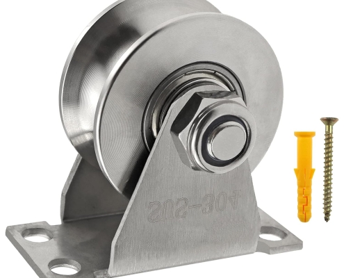 Groove Wheel Pulley Stainless Steel Pulley Block Super Silent Single Pulley Block for DIY Gym Equipment