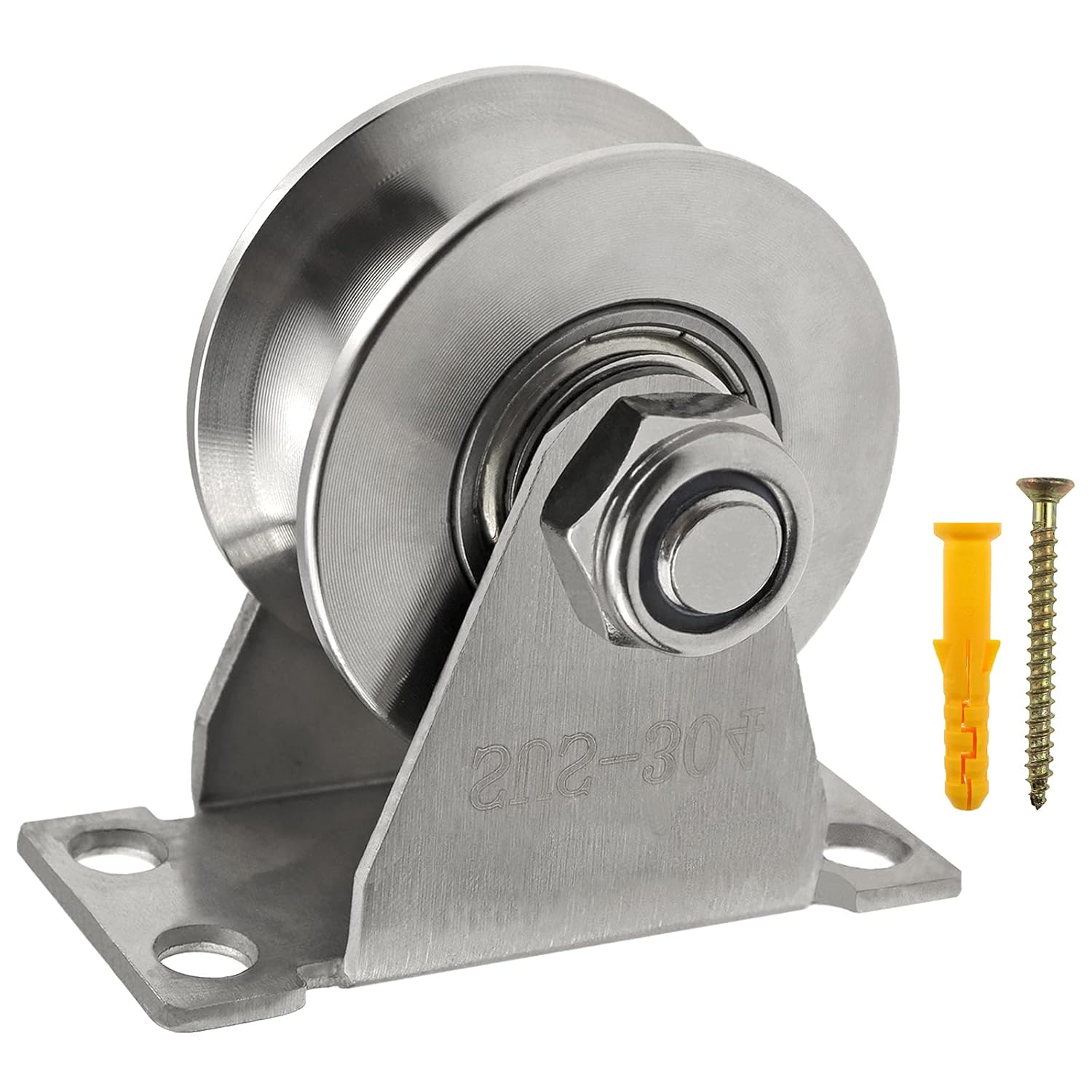 Groove Wheel Pulley Stainless Steel Pulley Block Super Silent Single Pulley Block for DIY Gym Equipment