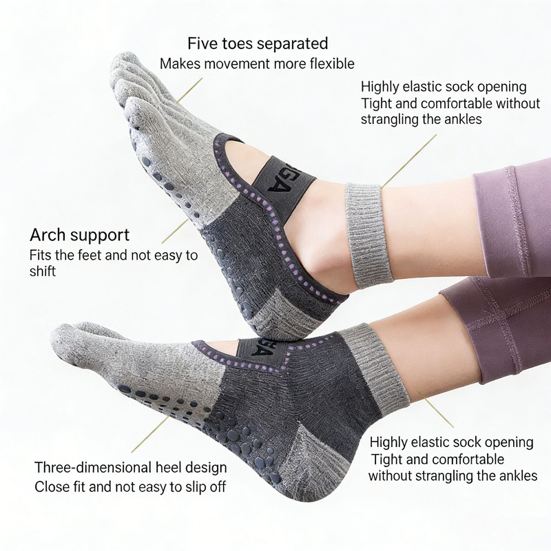 Professional five-toe yoga socks