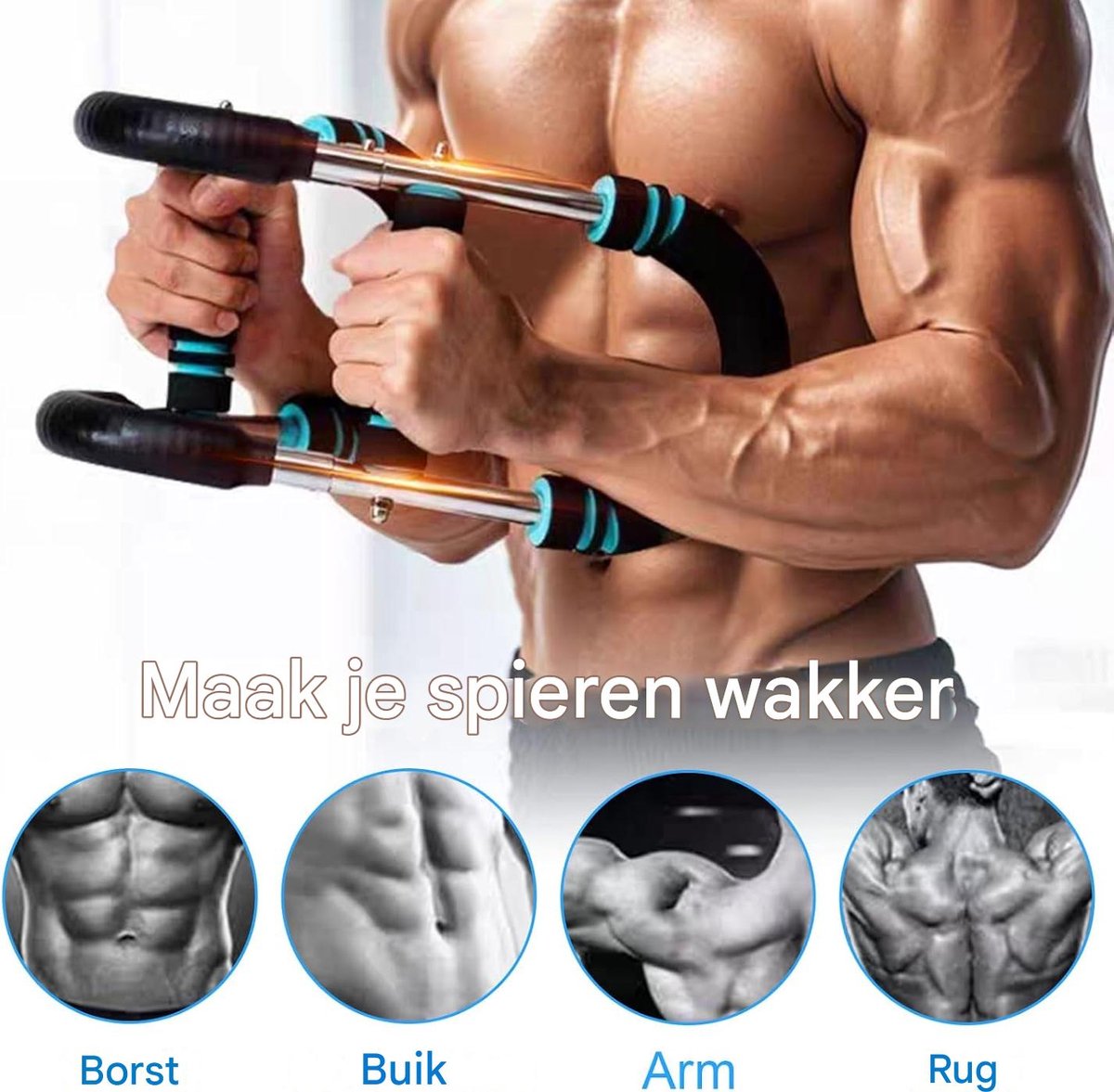 Arm Trainer - U-Shaped Twister - Adjustable Chest Enlarger with 3 Resistance Levels - Detachable Fitness Chest Enlarger - Portable Arm