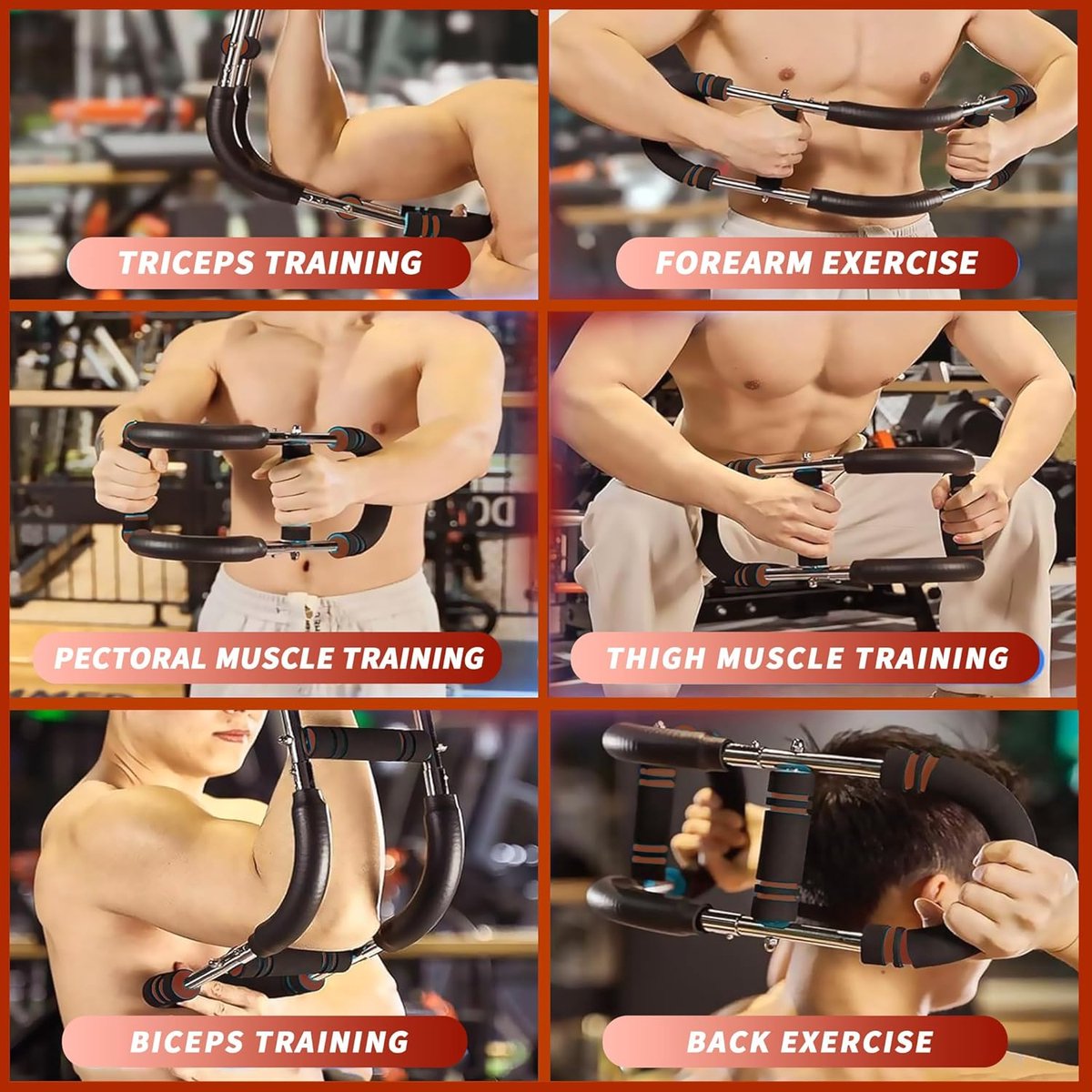 Arm Trainer - U-Shaped Twister - Adjustable Chest Enlarger with 3 Resistance Levels - Detachable Fitness Chest Enlarger - Portable Arm