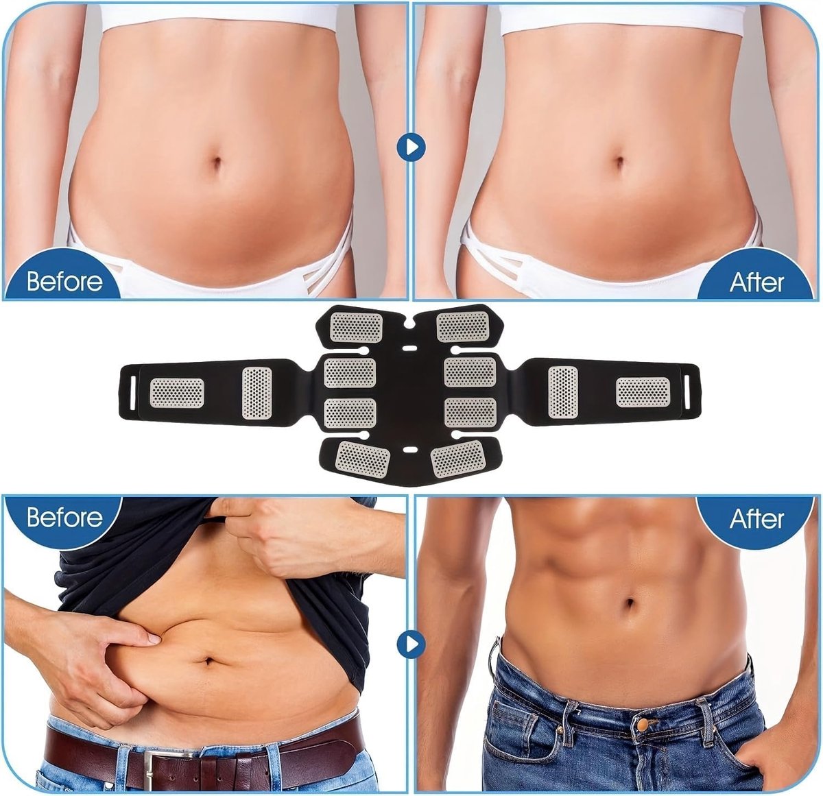 Abdominal Trainers - Abdominal Muscles - Rechargeable - Slimming Belt - Electrical ABS Stimulator - Professional Arm and Leg Belt - Training Equipment for Home