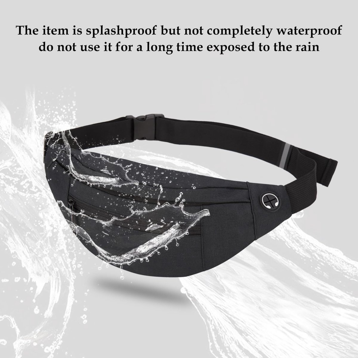 Fanny pack - Sports fanny pack - Running belt - Large fanny pack - Men%27s and women%27s - Fanny pack - Pouch - LIGHTWEIGHT RUNNING - For travel/on the go - Dark gray
