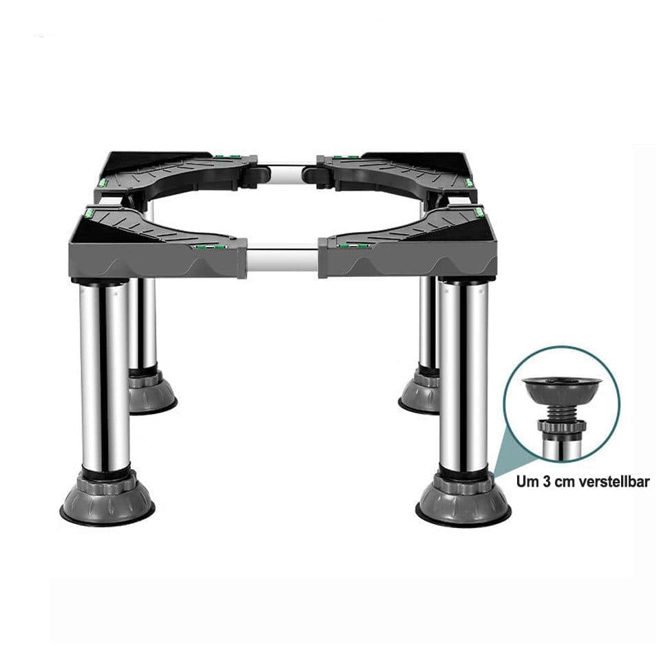 Non-slip washing machine base with vibration-damping legs