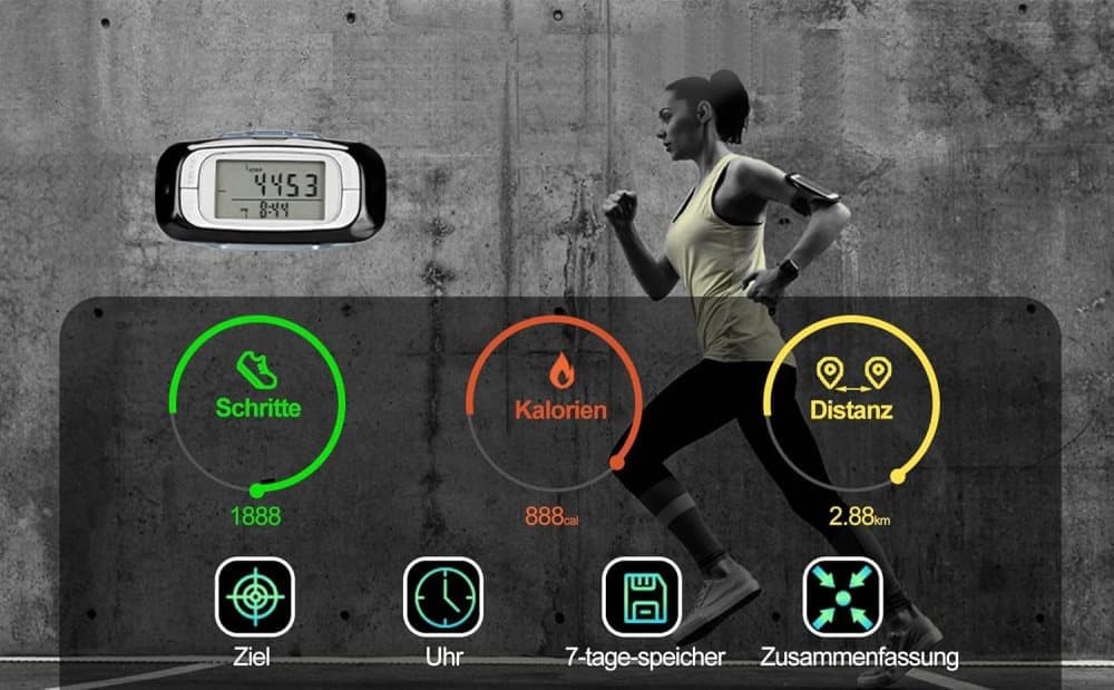 3D Pedometer with Large Easy-to-Read Display