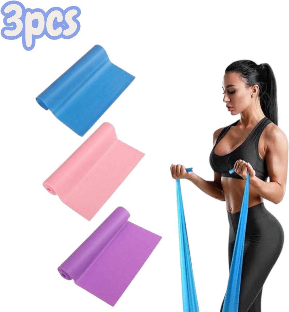 3 pieces - Resistance bands - Silicone exercise bands - With different resistance intensities - Silicone exercise bands - Exercise bands for training