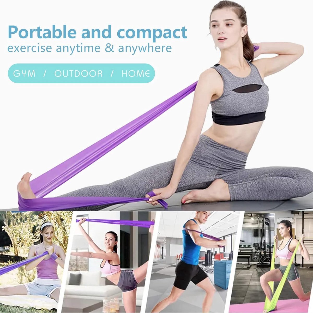 3 pieces - Resistance bands - Silicone exercise bands - With different resistance intensities - Silicone exercise bands - Exercise bands for training