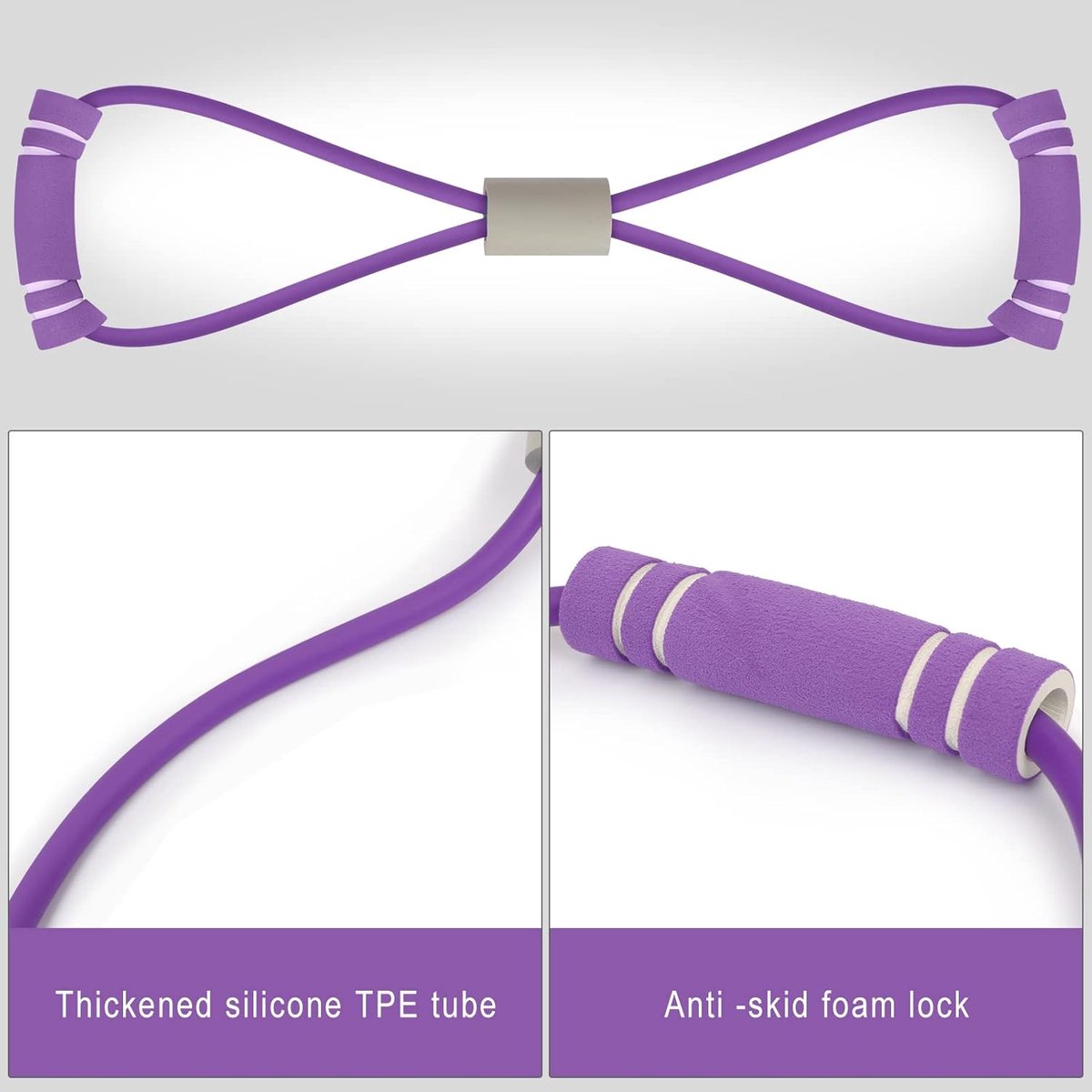 Fitness Elastic Bands - 2 Pieces - Figure 8 Resistance Bands - Resistance Power Band Tube - Fitness Bands - Yoga Resistance Band - Stretch Fitness Band - Resistance Cable - Pull Rope - Chest