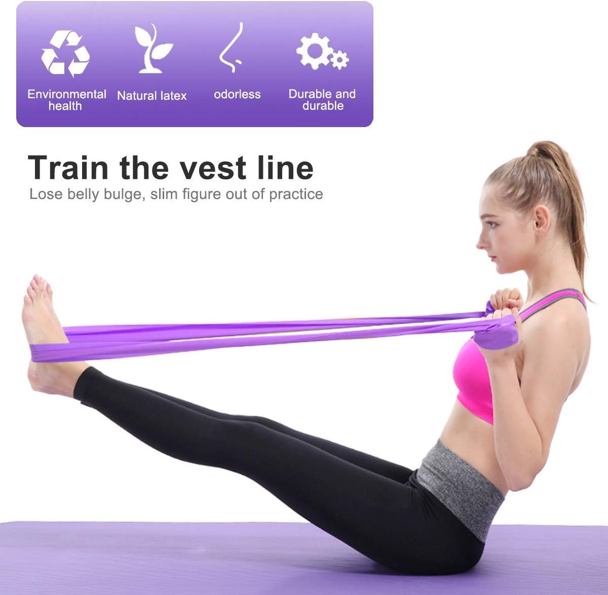 2 pieces - Exercise bands - 1.5 m - Resistance band - Resistance bands - Silicone exercise bands - yoga band - pilates band - sports band - Fitness elastic bands - Fitness equipment - For yoga