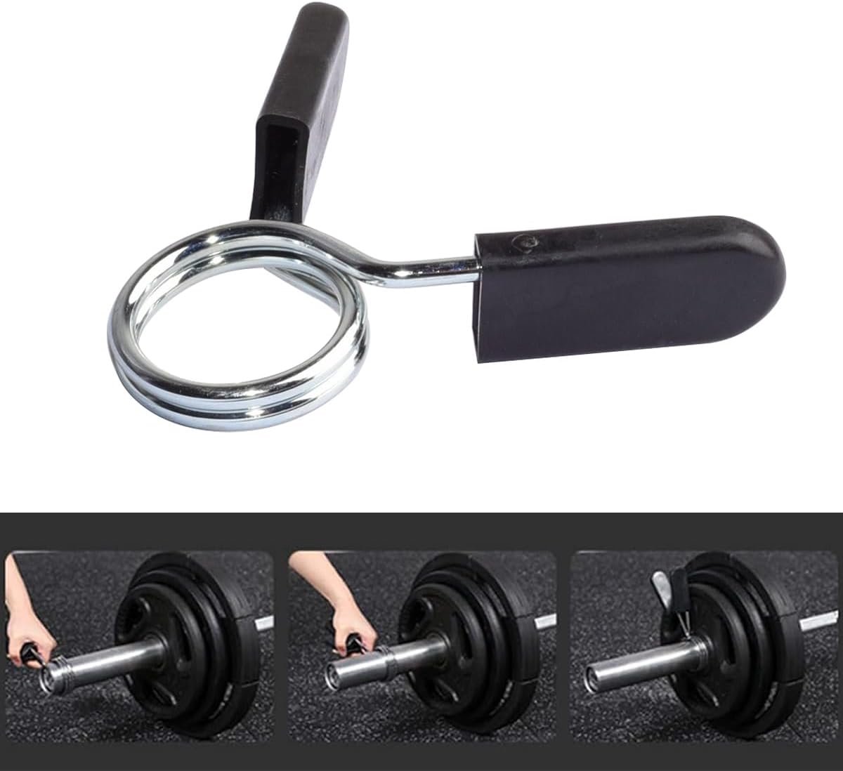 4 pieces - Barbell Clamp - 2.8 cm - Spring Barbell Clamp - Dumbbell Clip - Spring Clips for Weights - Barbell Bars - Clamp Ring - Spring Clips - Locking Clip Ring Bodybuilding - for Weightlifting