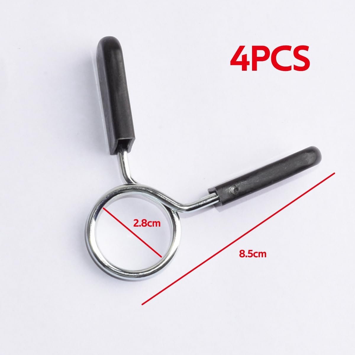 4 pieces - Barbell Clamp - 2.8 cm - Spring Barbell Clamp - Dumbbell Clip - Spring Clips for Weights - Barbell Bars - Clamp Ring - Spring Clips - Locking Clip Ring Bodybuilding - for Weightlifting