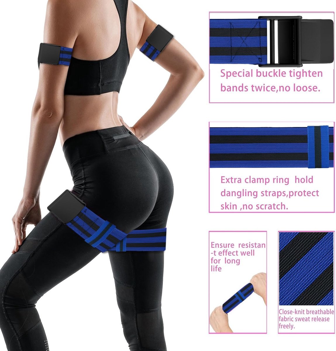 Resistance Bands - Resistance band - Booty bands - Fitness Elastic - Fitness Resistance Bands - Booty bands for training - Blood flow restriction bands - Adjustable BFR training bands - for training your glutes