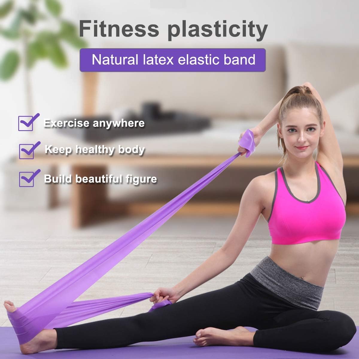 3 pieces - Exercise bands - 1.5 m - Resistance band - Resistance bands - Silicone exercise bands - yoga band - pilates band - sports band - Fitness elastic bands - Fitness equipment - For yoga