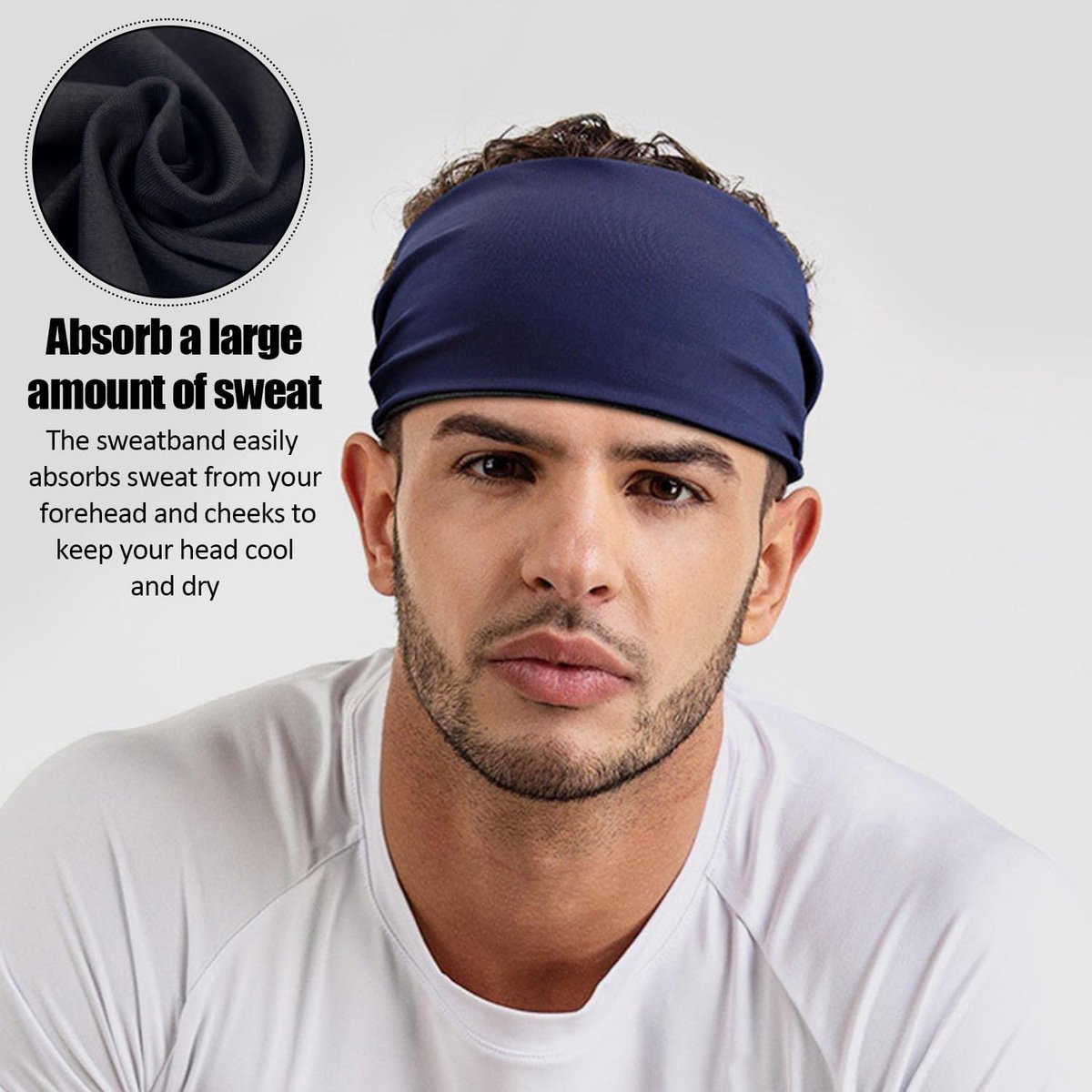 pieces - Headband - elastic sports headbands - sports headbands - for men and women - moisture-wicking hairband - for sports