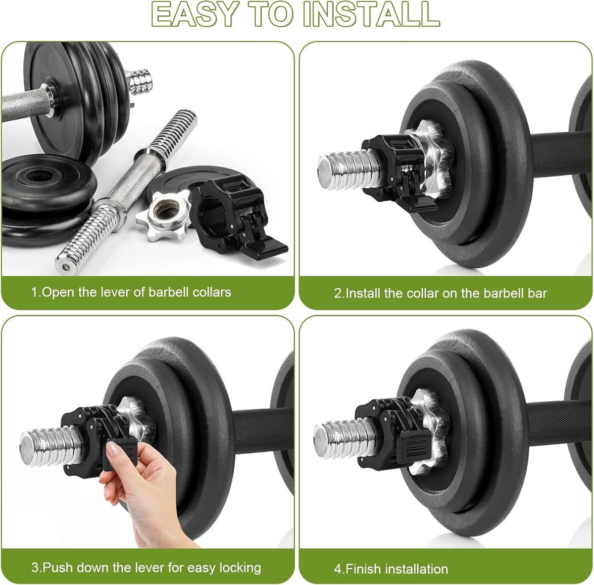 Barbell Clips - 2 Pieces - Barbell Lock - Ø28 mm - Dumbbell Clips - Barbell Clamp - Barbell Lock - Barbell Lock Jaw - For Bars