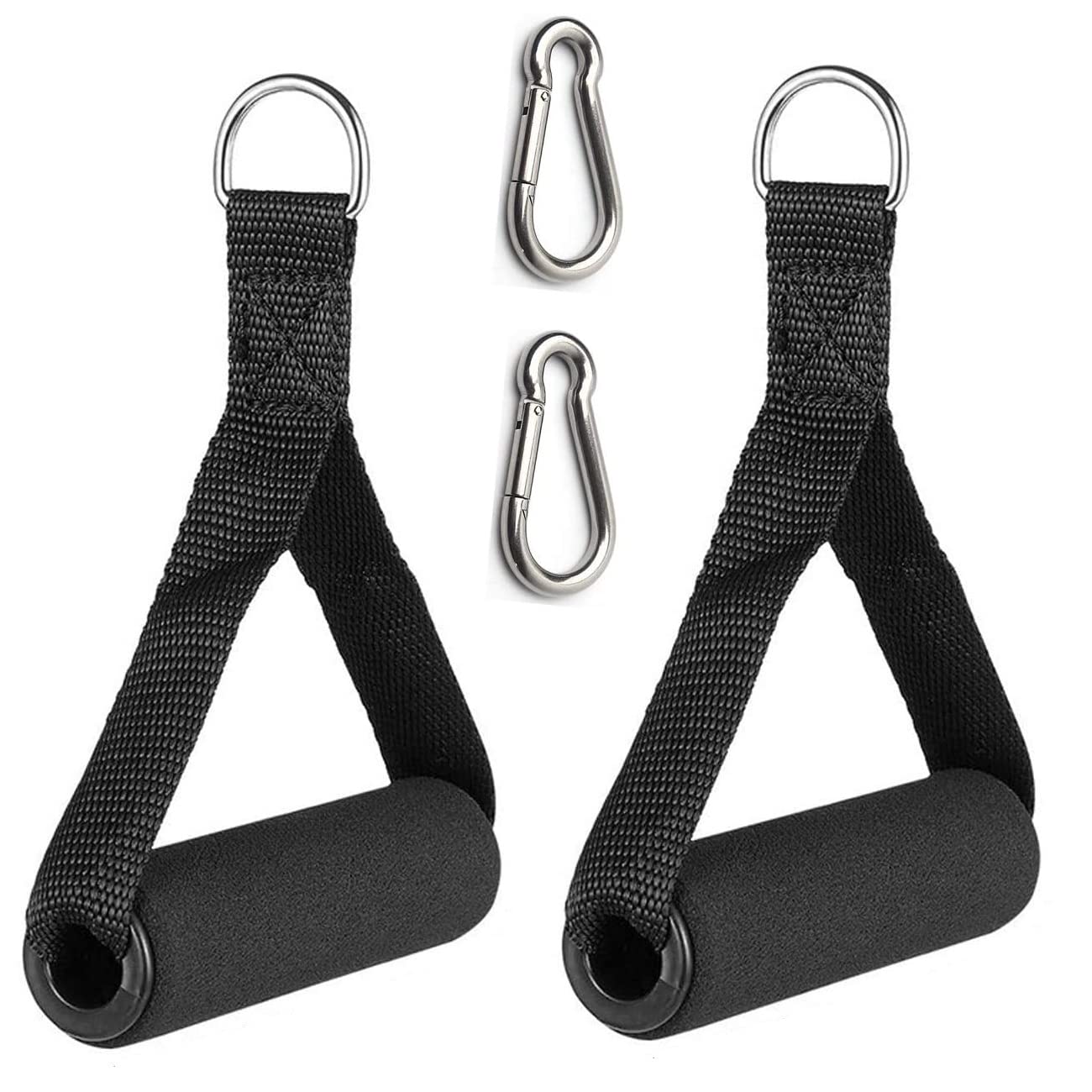 Heavy Duty Training Handle with Carabiners for Cable Machines and Gym Equipment
