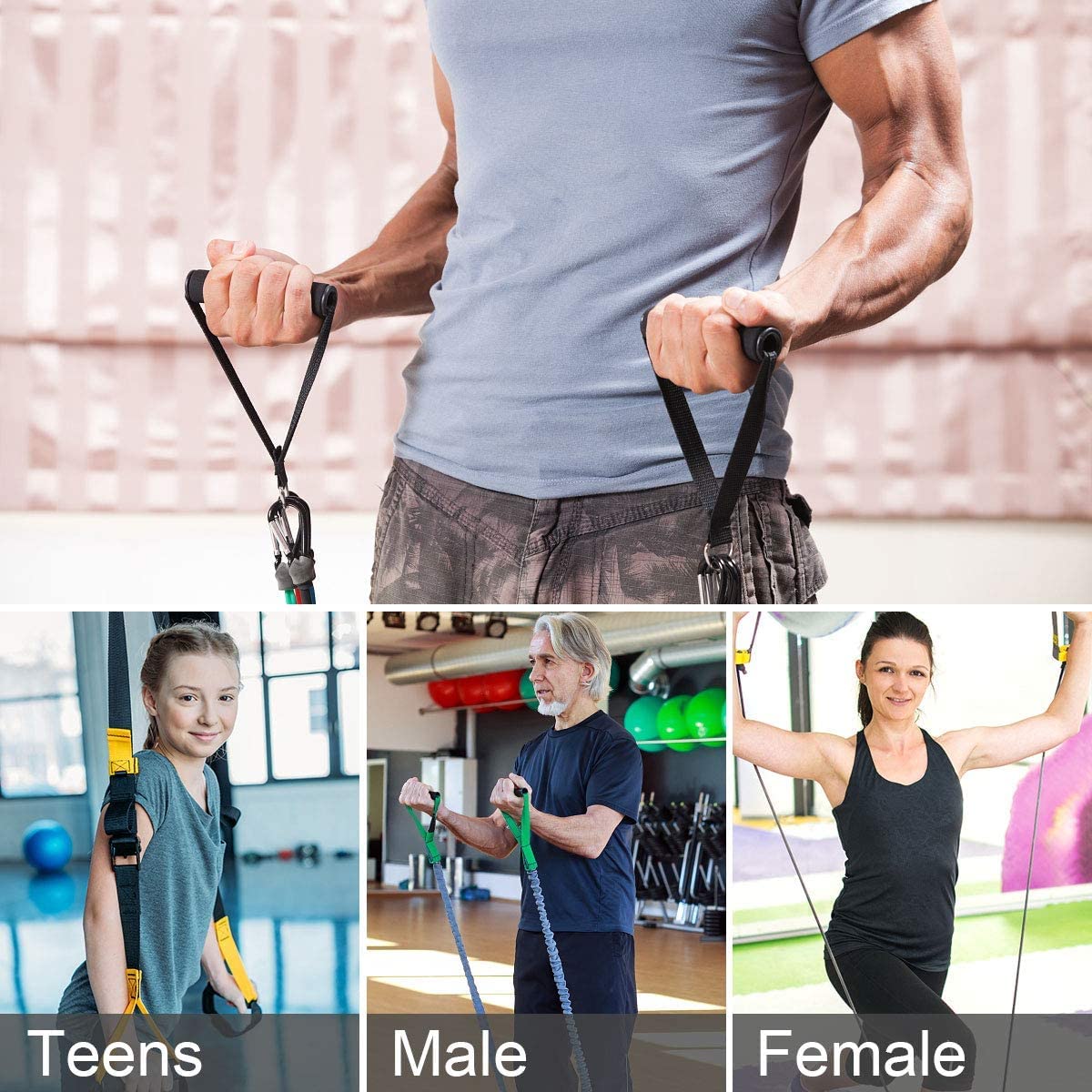 Heavy Duty Training Handle with Carabiners for Cable Machines and Gym Equipment
