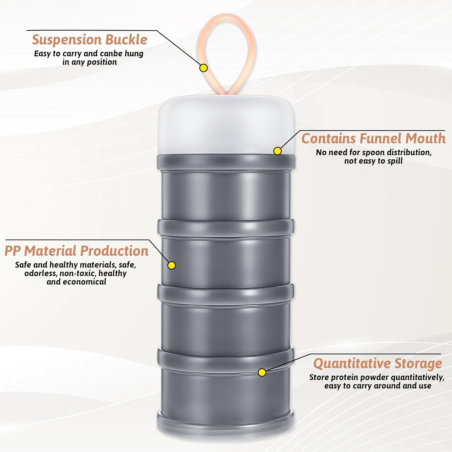 4PCS Protein Powder Container with Funnels Stand