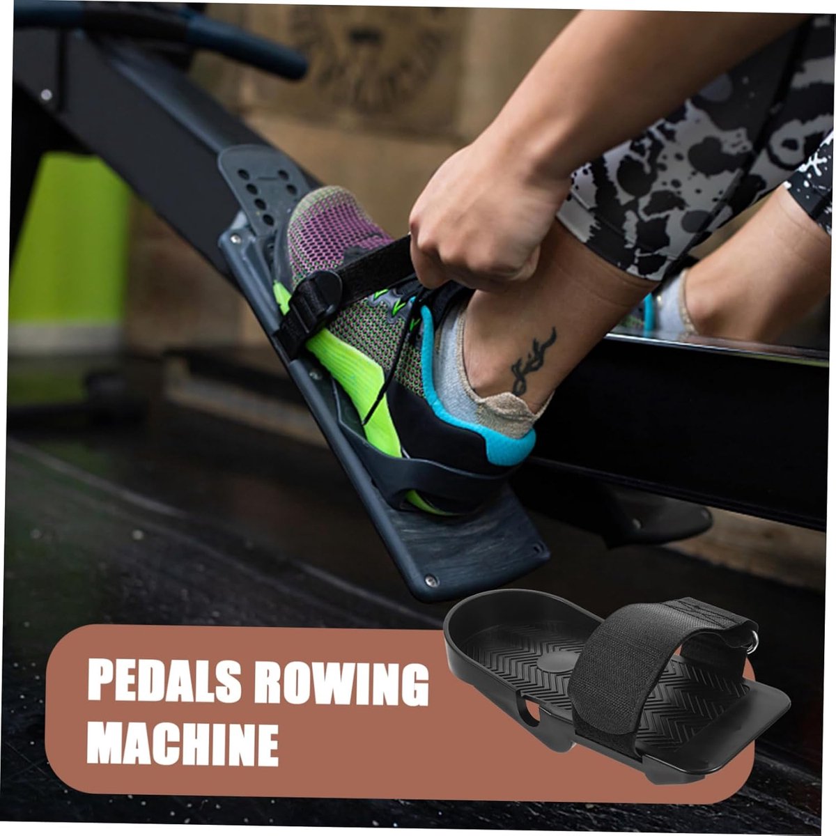 1 Pair Adjustable Flat Pedals - For Rowing Machines