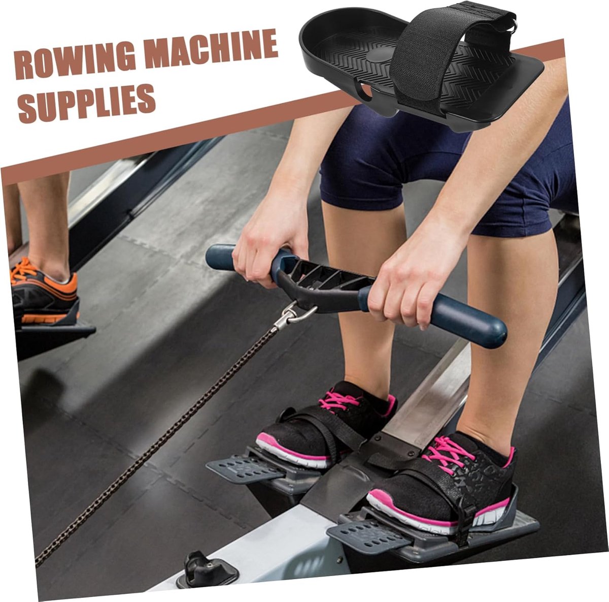 1 Pair Adjustable Flat Pedals - For Rowing Machines