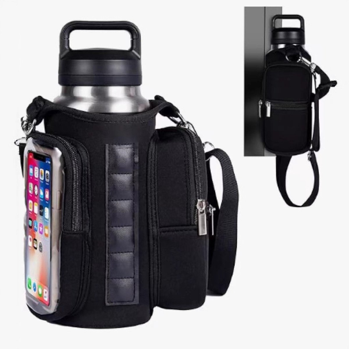 Magnetic Sports Bag with Adjustable Shoulder Strap - Includes Water Bottle Holder and Pocket - for Sports