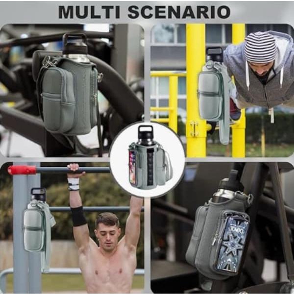 Magnetic Sports Bag with Adjustable Shoulder Strap - Includes Water Bottle Holder and Pocket - for Sports
