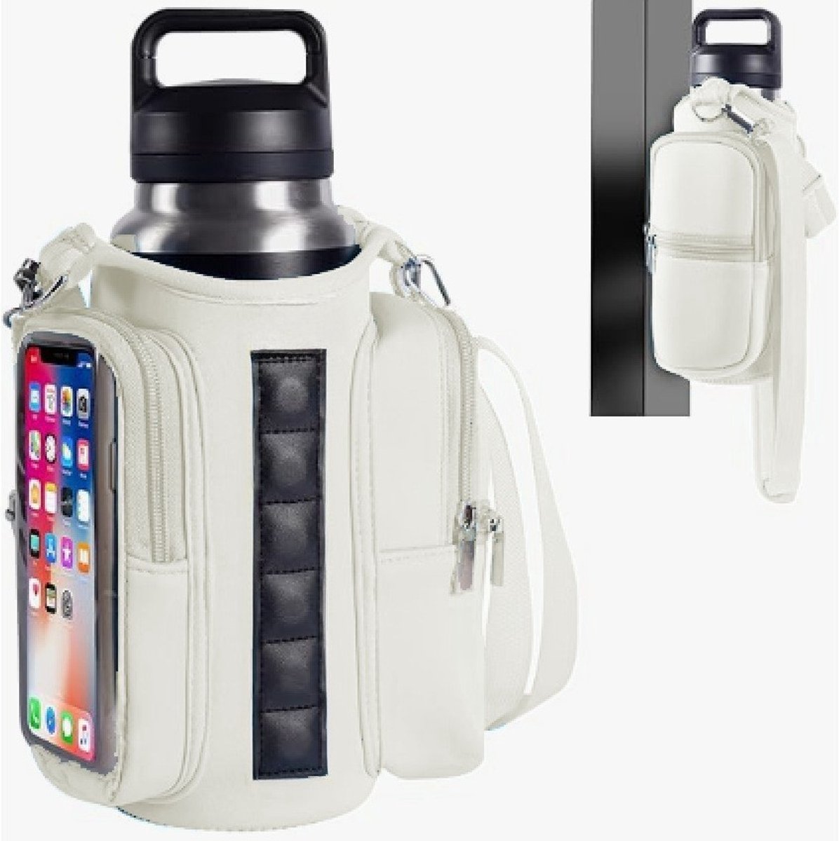 Magnetic Sports Bag with Adjustable Shoulder Strap - Includes Water Bottle Holder and Pocket - for Sports