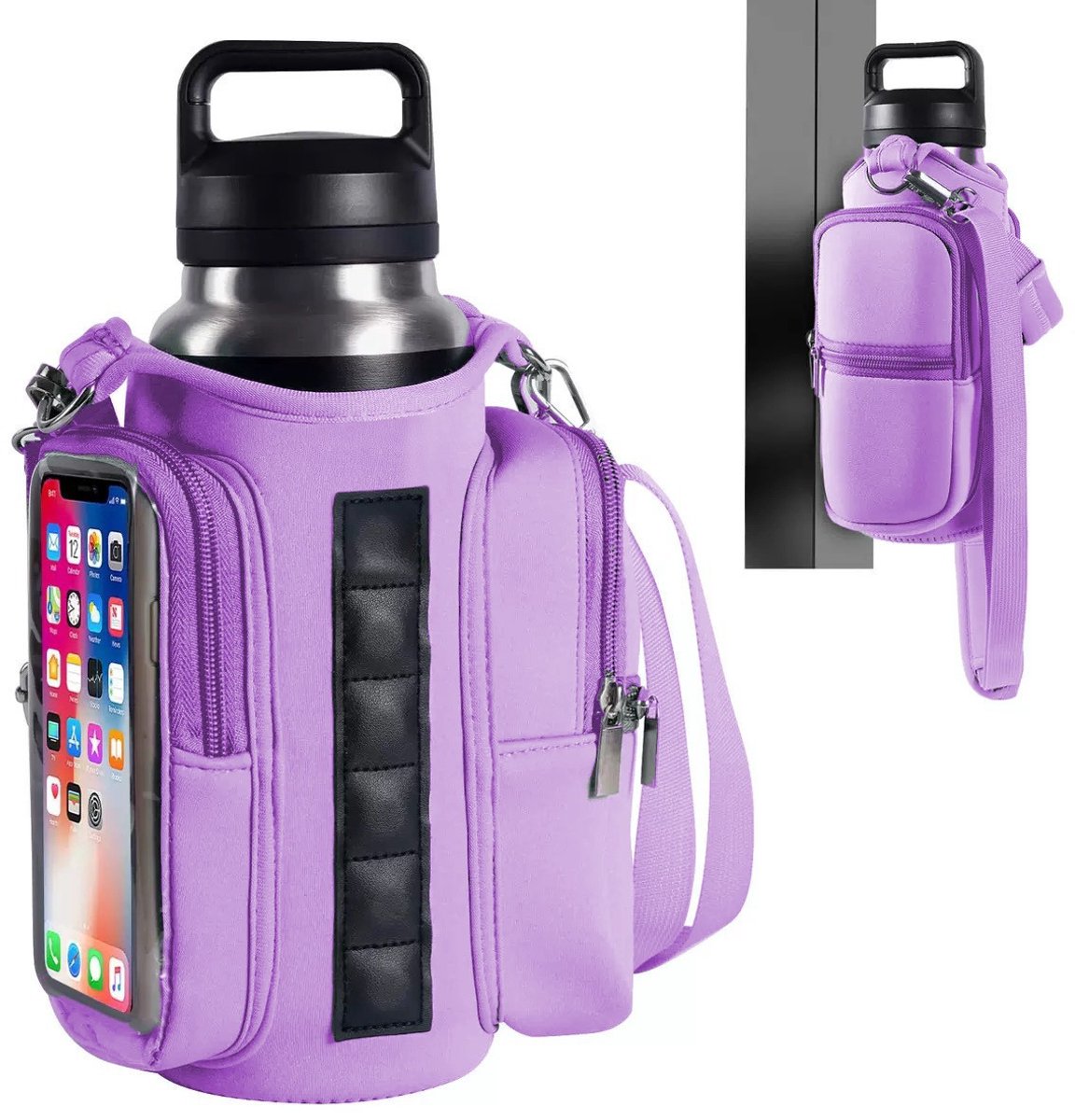Magnetic Sports Bag with Adjustable Shoulder Strap - Includes Water Bottle Holder and Pocket - for Sports