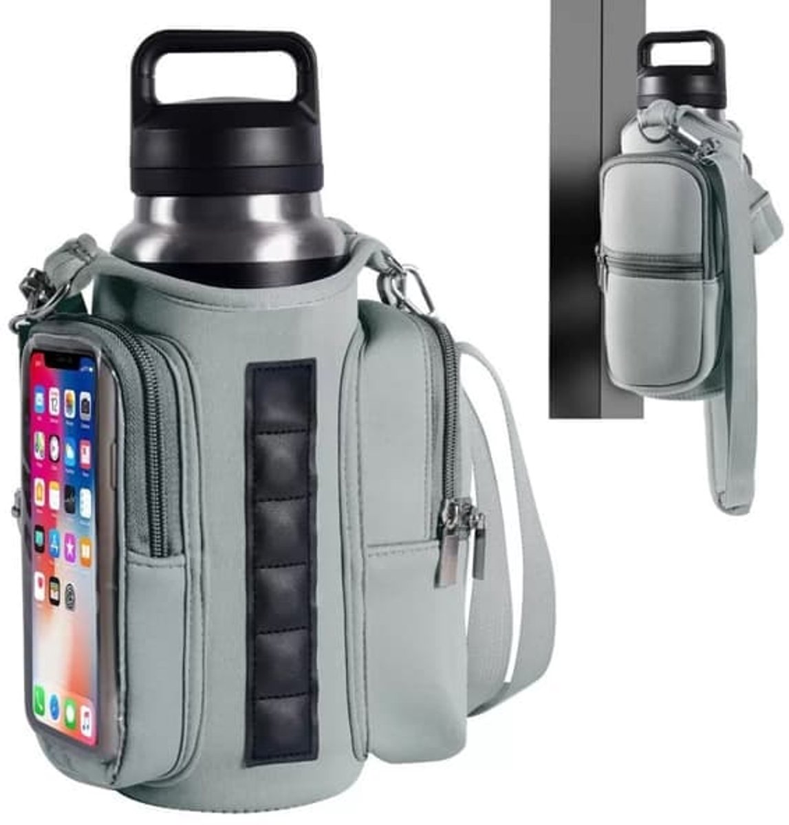 Magnetic Sports Bag with Adjustable Shoulder Strap - Includes Water Bottle Holder and Pocket - for Sports