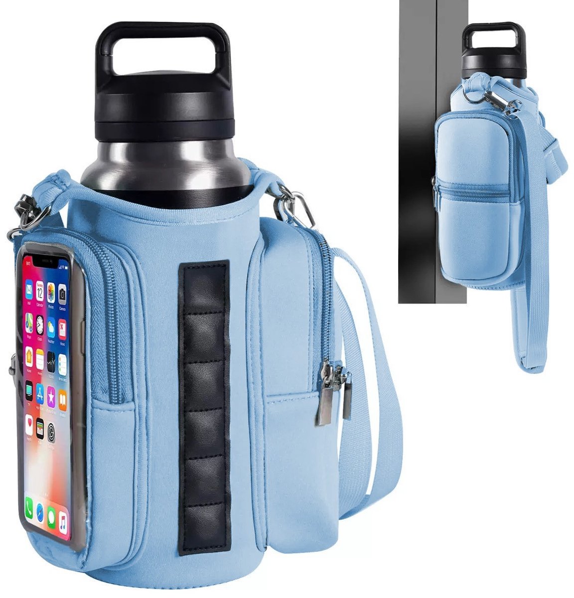 Magnetic Sports Bag with Adjustable Shoulder Strap - Includes Water Bottle Holder and Pocket - for Sports