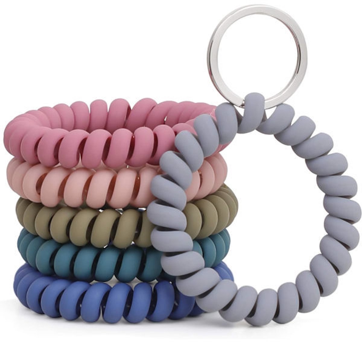 Elastic Bracelet Keychain - Flexible Spiral Bracelet Keychain - For Sauna