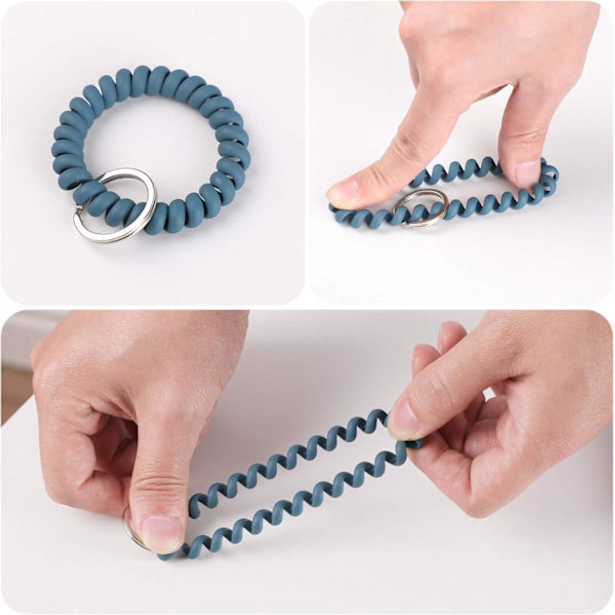 Elastic Bracelet Keychain - Flexible Spiral Bracelet Keychain - For Sauna