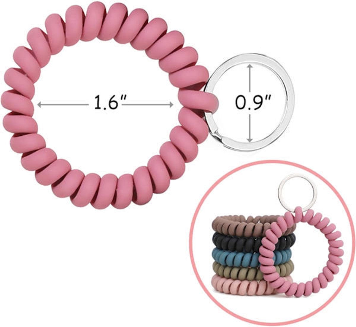 Elastic Bracelet Keychain - Flexible Spiral Bracelet Keychain - For Sauna