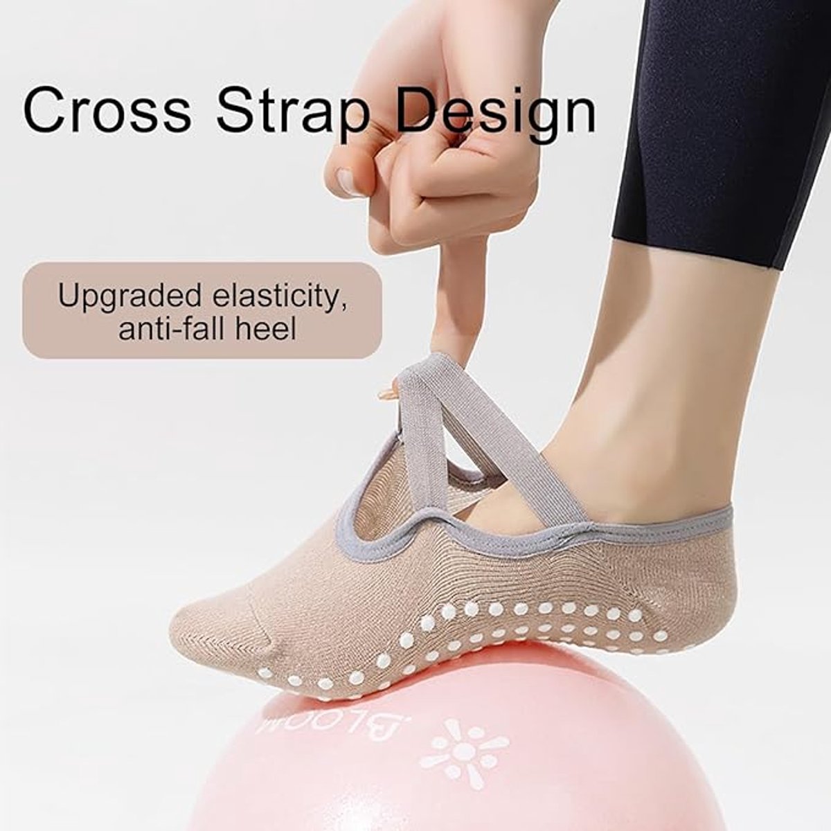 Yoga Socks (4 pairs) - Non-slip socks - Non-slip yoga socks for women - Sizes 35-41 - Pilates socks for women