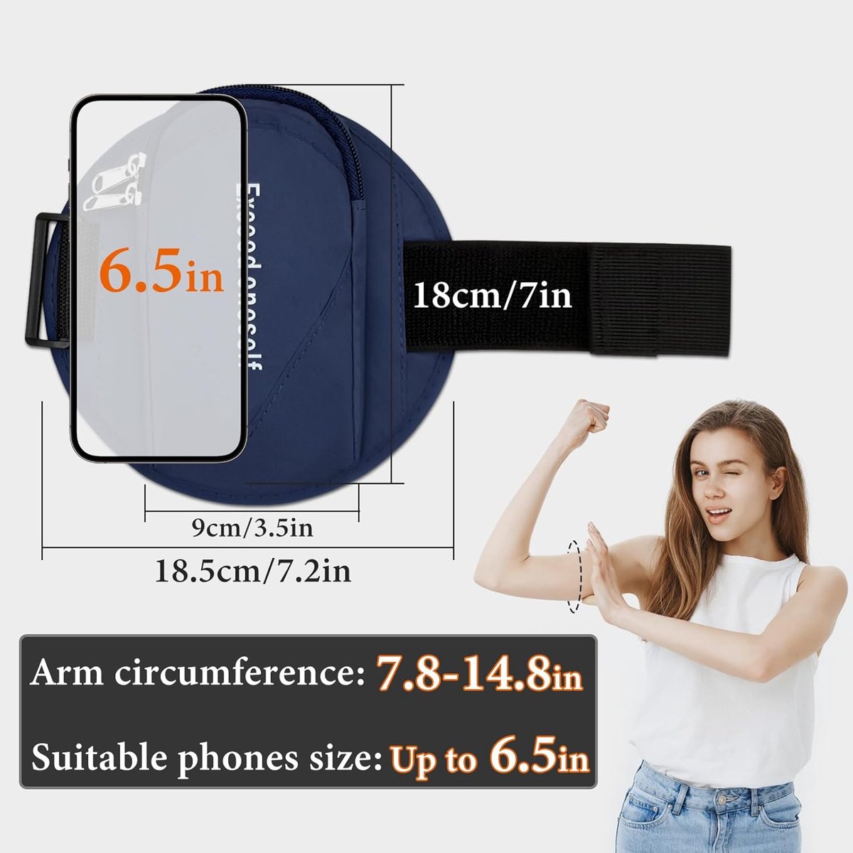Sports Bag - Running Armband - Phone Holder for Running - Reflective Sports Accessories - With Adjustable Shoulder Strap - Suitable for Running