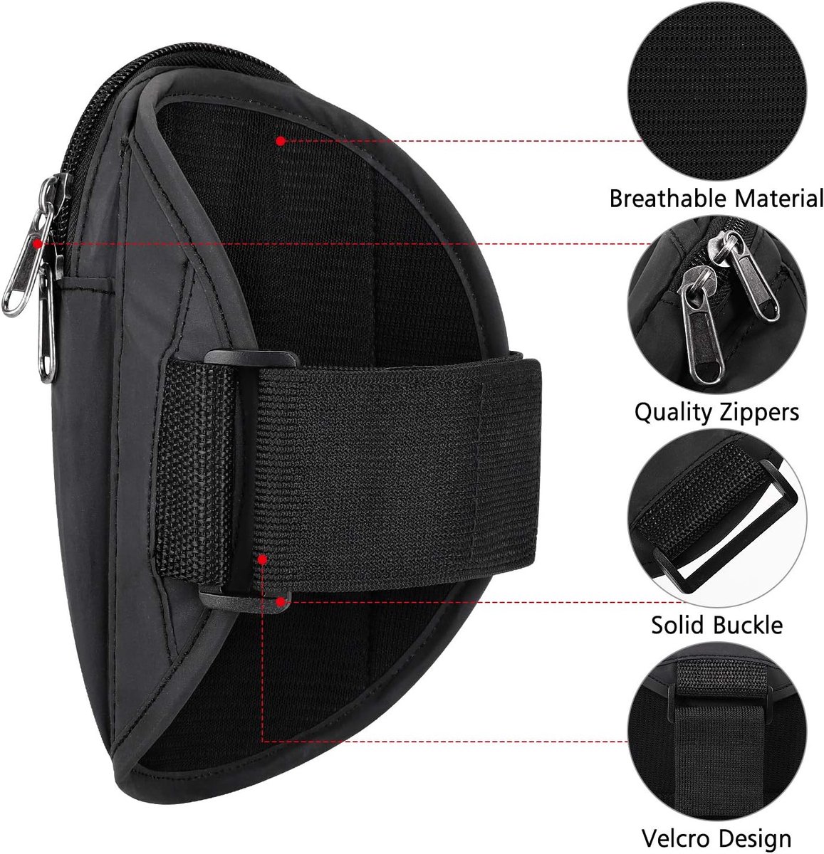 Sports Bag - Running Armband - Phone Holder for Running - Reflective Sports Accessories - With Adjustable Shoulder Strap - Suitable for Running