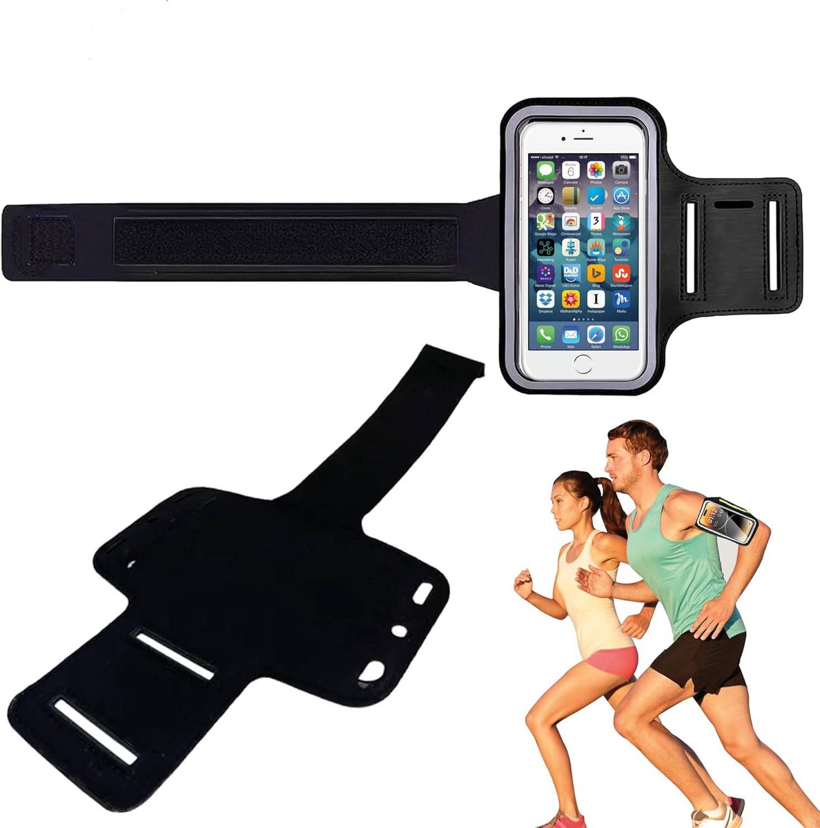 Phone Holder for Running - Running Armband - Suitable for phones up to 6.5 inches - Lightweight and universal phone holder for running