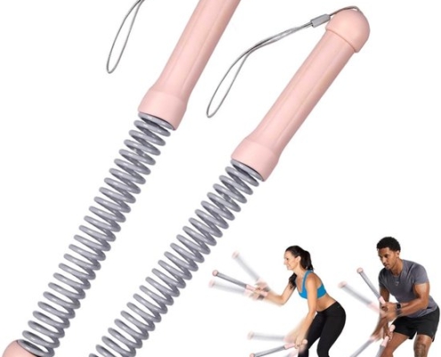 2-Pack Cordless Battle Ropes - Battle Rope - Fitness Rope - Soft Grip - For Home Gym & HIIT - Portable Arm and Core Trainer - Pink