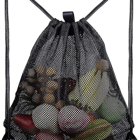 Black Sports Bag - 40*45cm - Mesh - Drawstring - Suitable for fitness