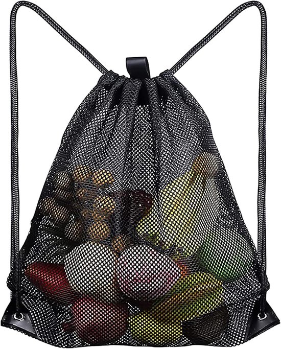 Black Sports Bag - 40*45cm - Mesh - Drawstring - Suitable for fitness