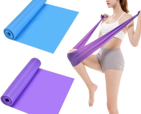 Set of 2 resistance bands - 1.5 m x 15 cm - Stretchable bands for yoga