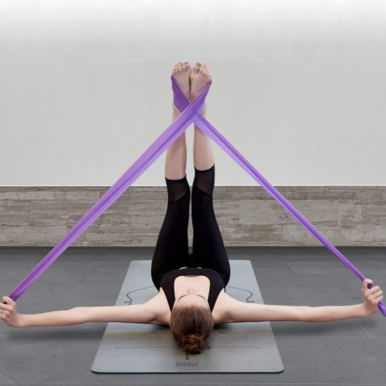 Set of 2 resistance bands - 1.5 m x 15 cm - Stretchable bands for yoga