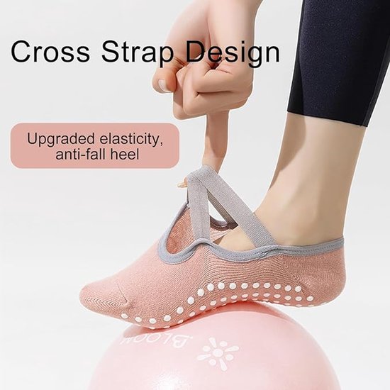 Yoga socks (2 pairs) - Non-slip socks - Women's non-slip yoga socks - Sizes 35-41 - Women's Pilates socks