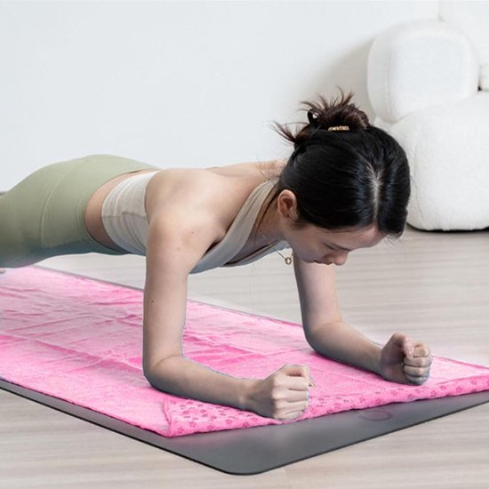 Yoga towel - Yoga towel - Yoga towel - Moisture-regulating and non-slip - Yoga towel - Quick-drying yoga mat fabric - Breathable yoga mat with mesh storage bag - Suitable for hot yoga