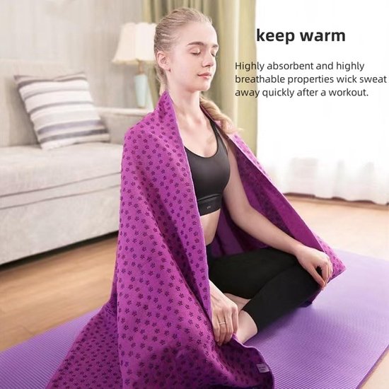 Yoga towel - Yoga towel - Yoga towel - Moisture-regulating and non-slip - Yoga towel - Quick-drying yoga mat fabric - Breathable yoga mat with mesh storage bag - Suitable for hot yoga
