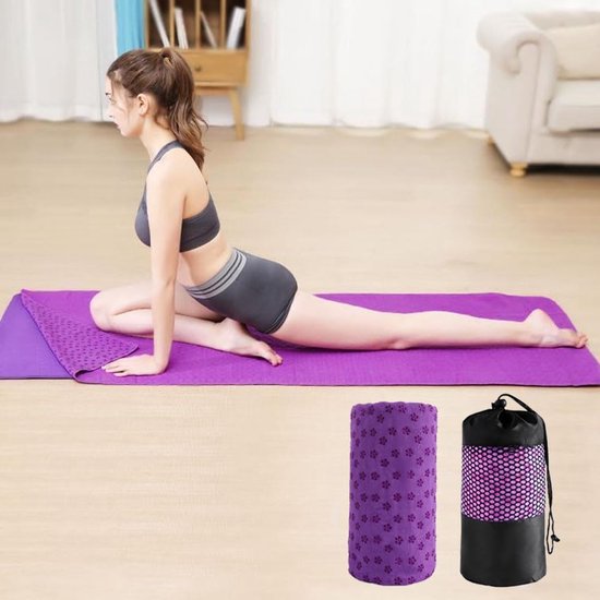 Yoga towel - Yoga towel - Yoga towel - Moisture-regulating and non-slip - Yoga towel - Quick-drying yoga mat fabric - Breathable yoga mat with mesh storage bag - Suitable for hot yoga