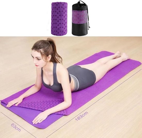 Yoga towel - Yoga towel - Yoga towel - Moisture-regulating and non-slip - Yoga towel - Quick-drying yoga mat fabric - Breathable yoga mat with mesh storage bag - Suitable for hot yoga