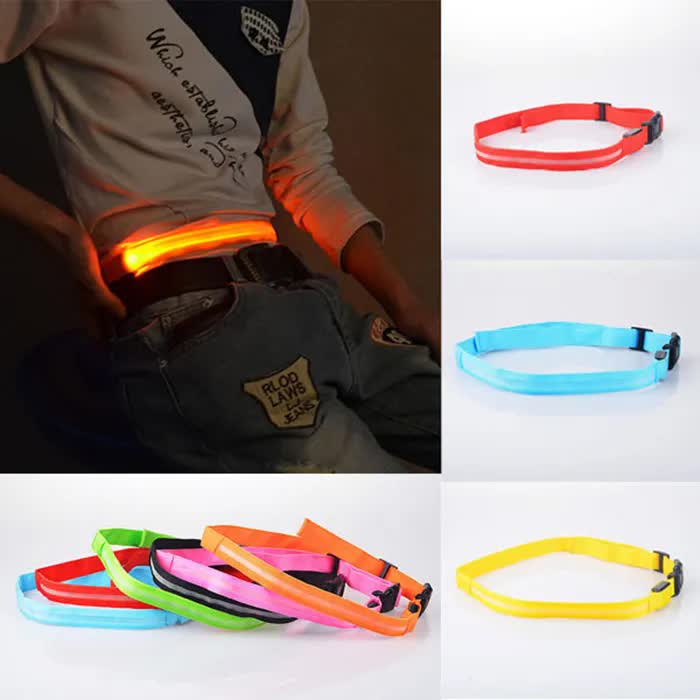 Reflective Waist Belt – USB Rechargeable LED Safety Belt for Cycling